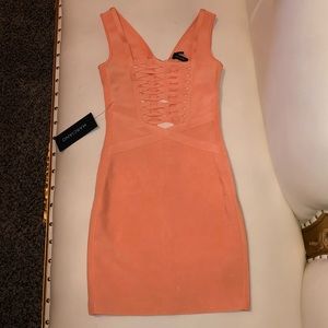 Peach bandage marciano dress NWT